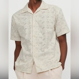 NWT FOLK Clothing Linen Blend Short Sleeve Shirt Men’s Large L